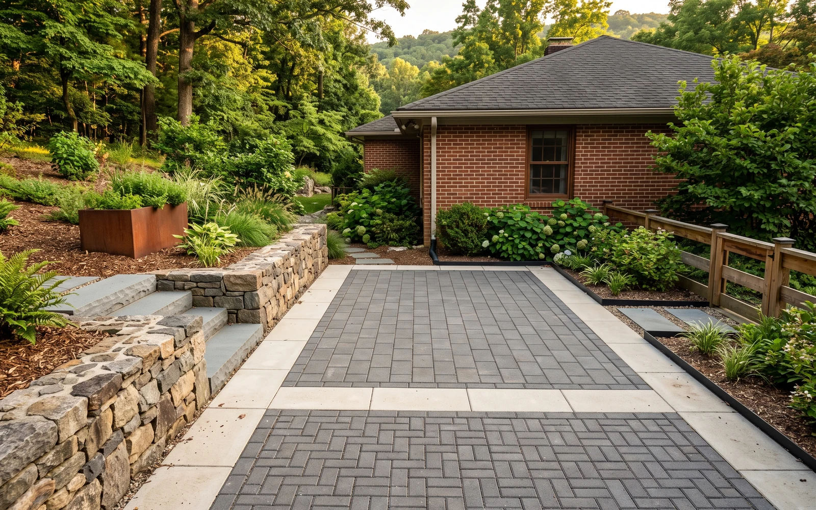 Generated Vinton hardscape planning concept showing the first project-planning emphasis