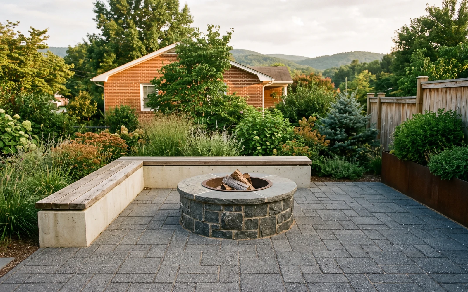 Generated Vinton hardscape planning concept showing the second project-planning emphasis