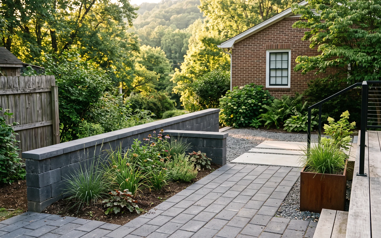 Generated Vinton hardscape planning concept showing the third project-planning emphasis
