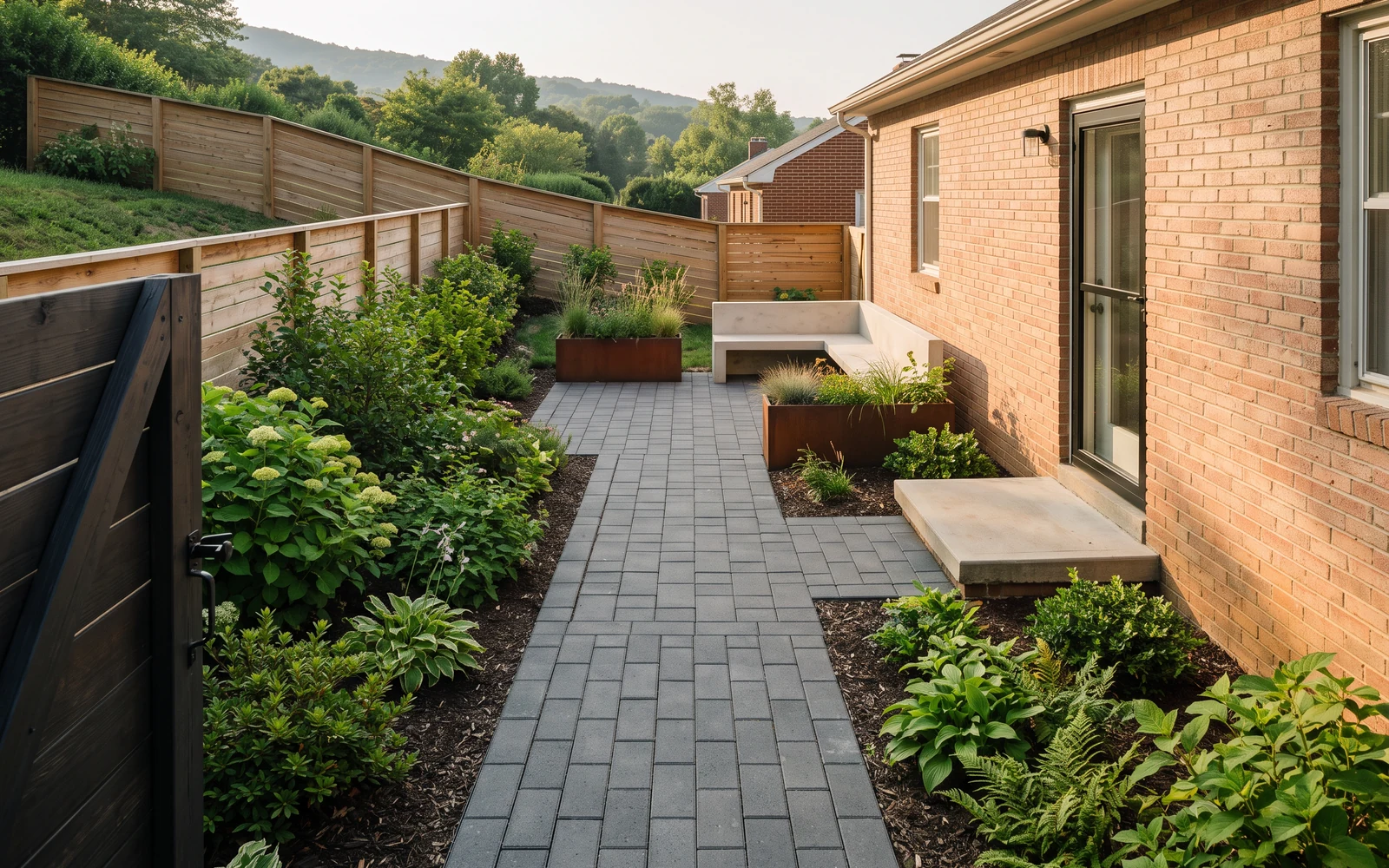 Generated Vinton hardscape planning concept showing the fourth project-planning emphasis